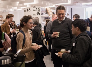 AAE 2016: Coffee break during AAE, The Research Based Education 2016 international peer reviewed conference. Held at Bartlett School of Architecture. 140, Hampstead Road, London. 08/04/2016.